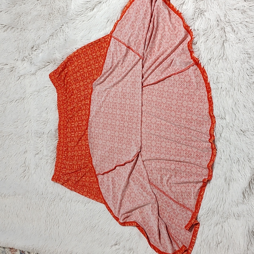 Cato Woman Swingy Pull-On Midi Skirt Coral & Orange Stretch Flare Size 18/20W - Picture 6 of 10